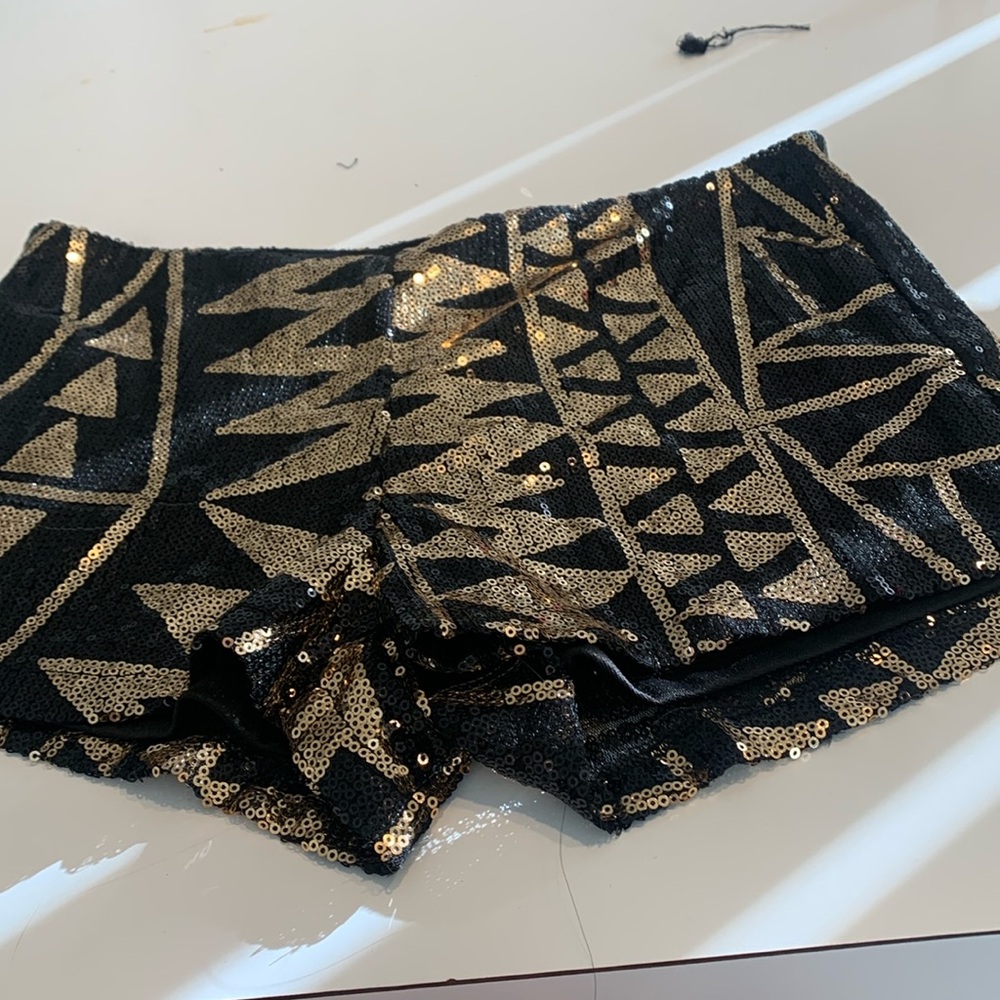 Black and gold sequin shorts new condition
